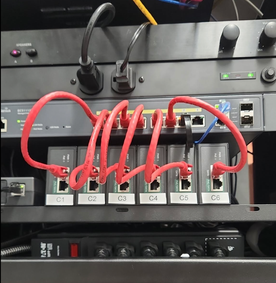 Network switch and structured cable connections